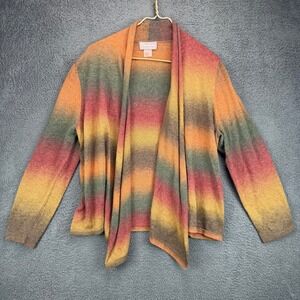 Tanjay Petites Women Multi Color Ombre Open Front Cardigan Sweater Size PM/M